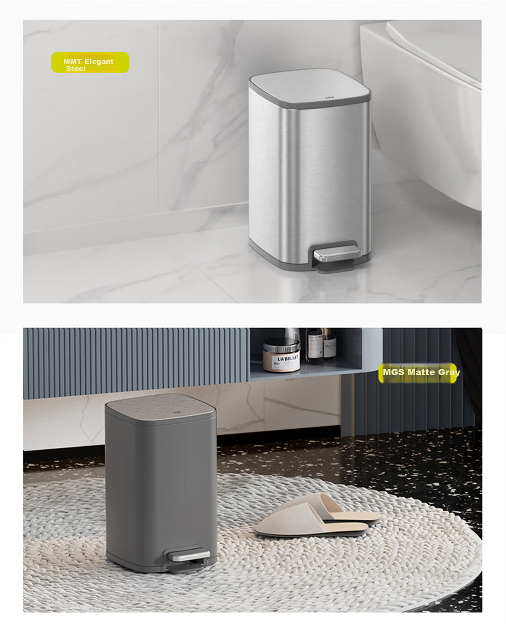 EKO 10L Stainless Steel Pedal Trash Can with Lid Large Household Bathroom Kitchen Model 9584 Recommended by Zhang Ruoyun 10