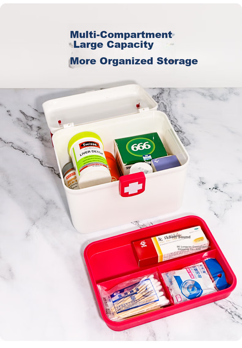 Mengtin Large Capacity Medicine Storage Box Family and Student Dormitory Use Household First Aid Kit Organizer Large Size 6