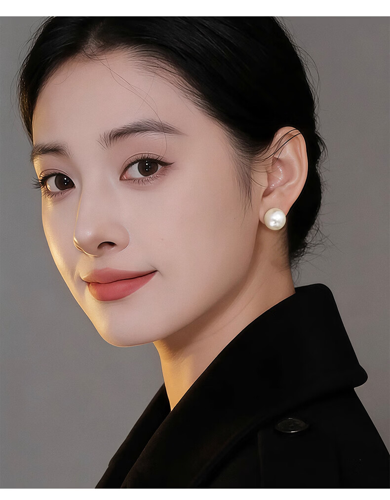 Zhou Baifu Pearl Silver Stud Earrings for Women Luxury High-End Earrings Jewelry Qixi Valentine's Day Gift for Girlfriend 7