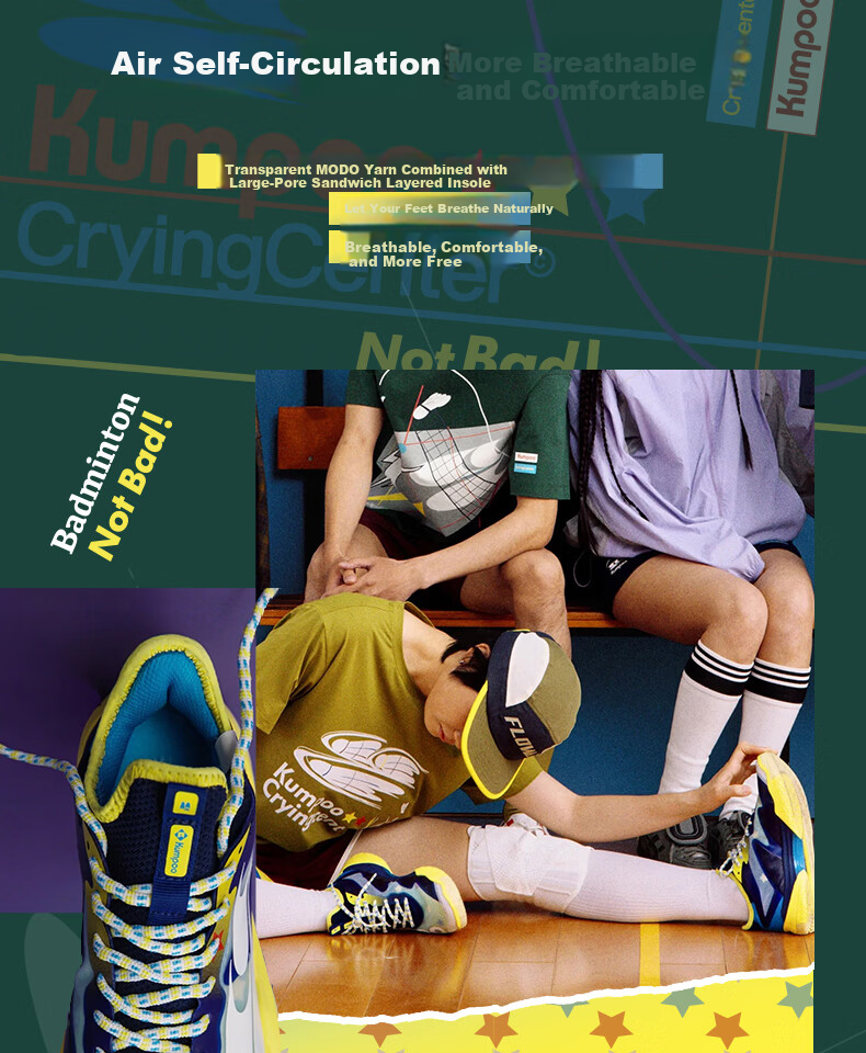 KUMPOO KH-G826.CCC Purple Breathable Durable Non-Slip Badminton Shoes Collaboration Edition Size 41 16