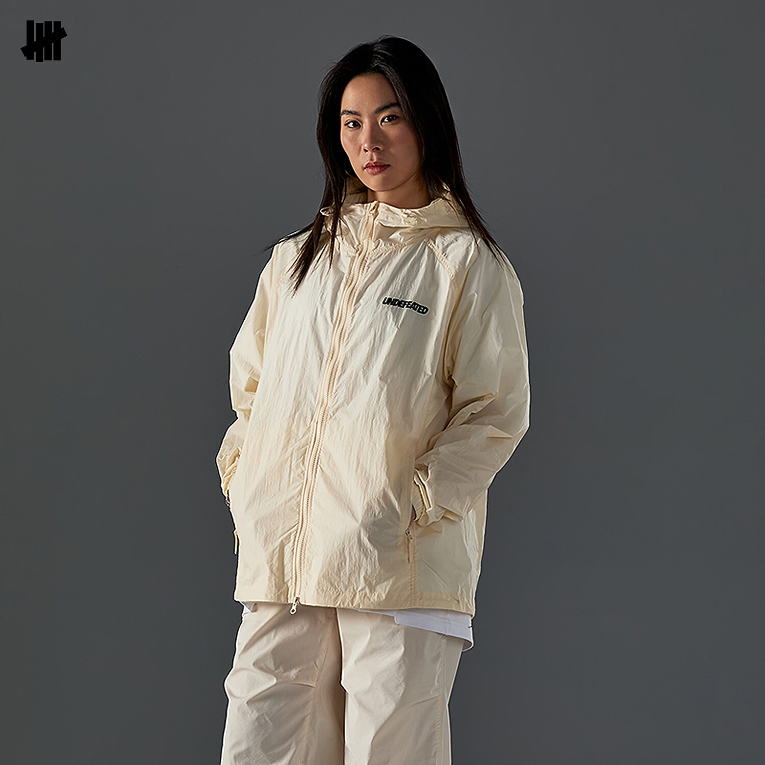 UNDEFEATED Five Stripes Official Spring New Hollow Pattern ICON Casual Jacket Off-White M