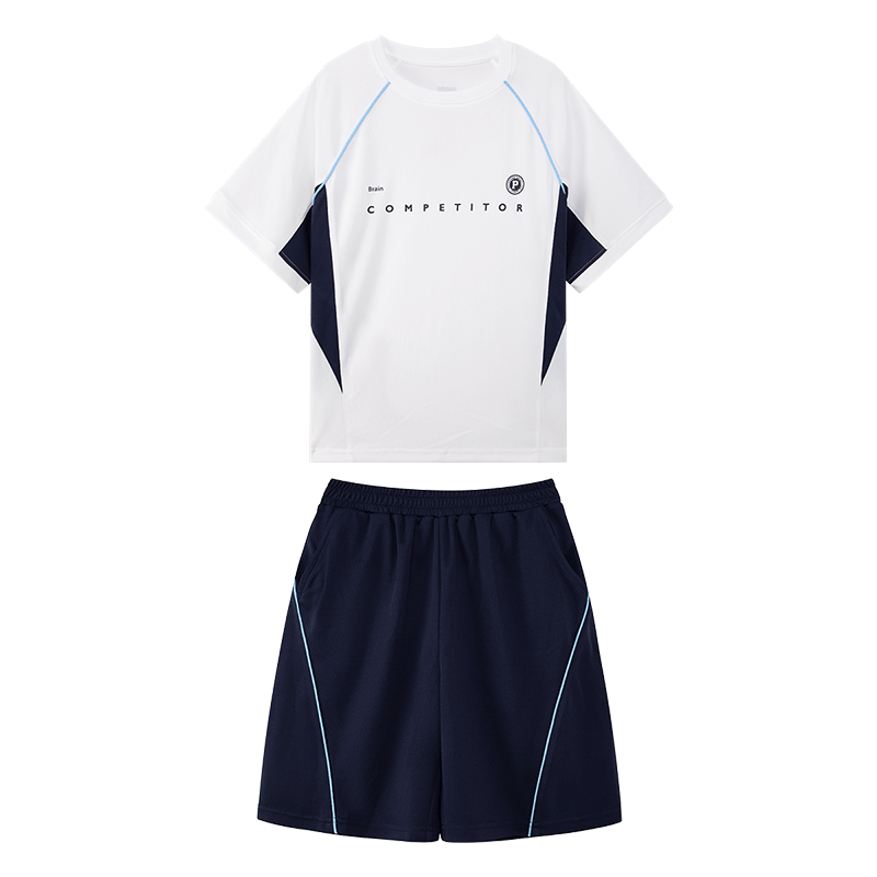 Zuo Xi Boys' Summer Sportswear Set A-Class 2026 Patchwork Mesh Quick-Dry Breathable White 150
