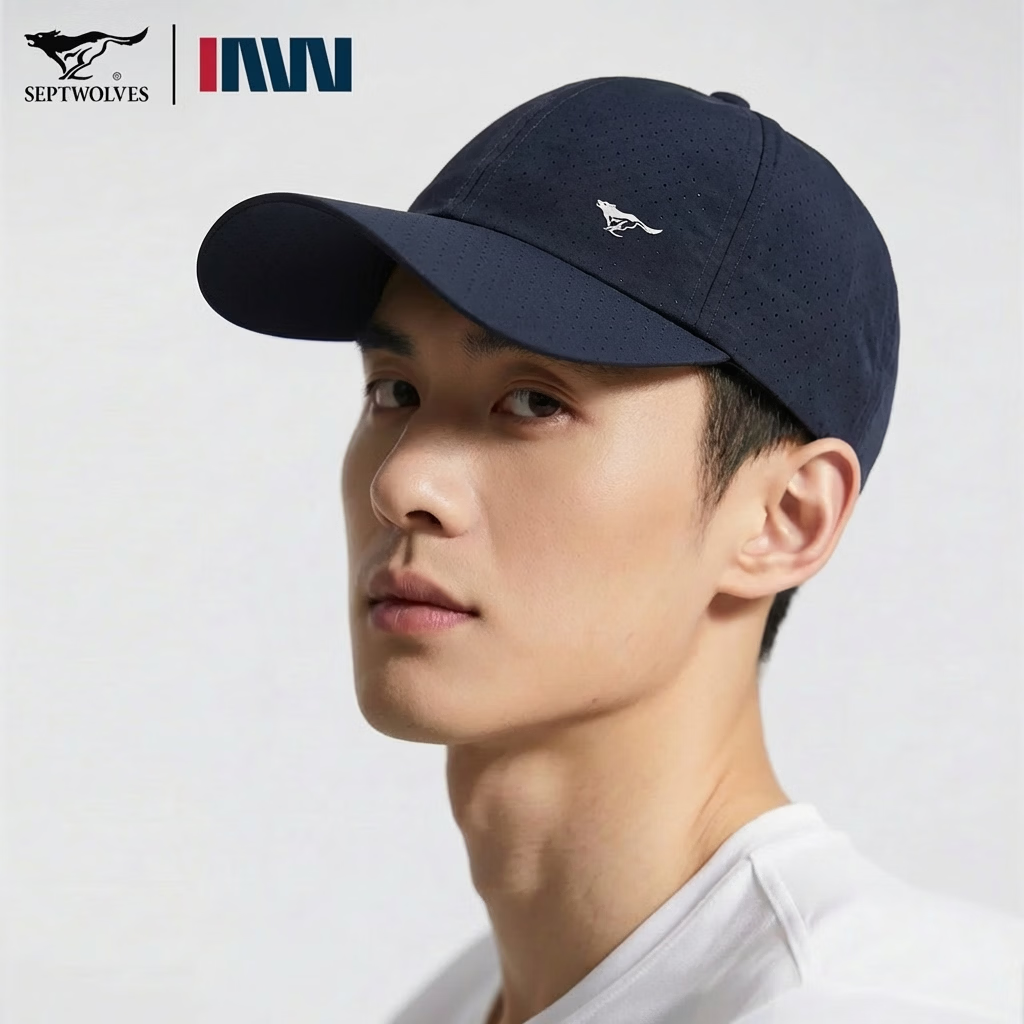 Seven Wolves Men's Baseball Cap Casual Versatile Sun Hat Quick-Dry Adjustable Large Size Breathable Cooling Duckbill Cap 6