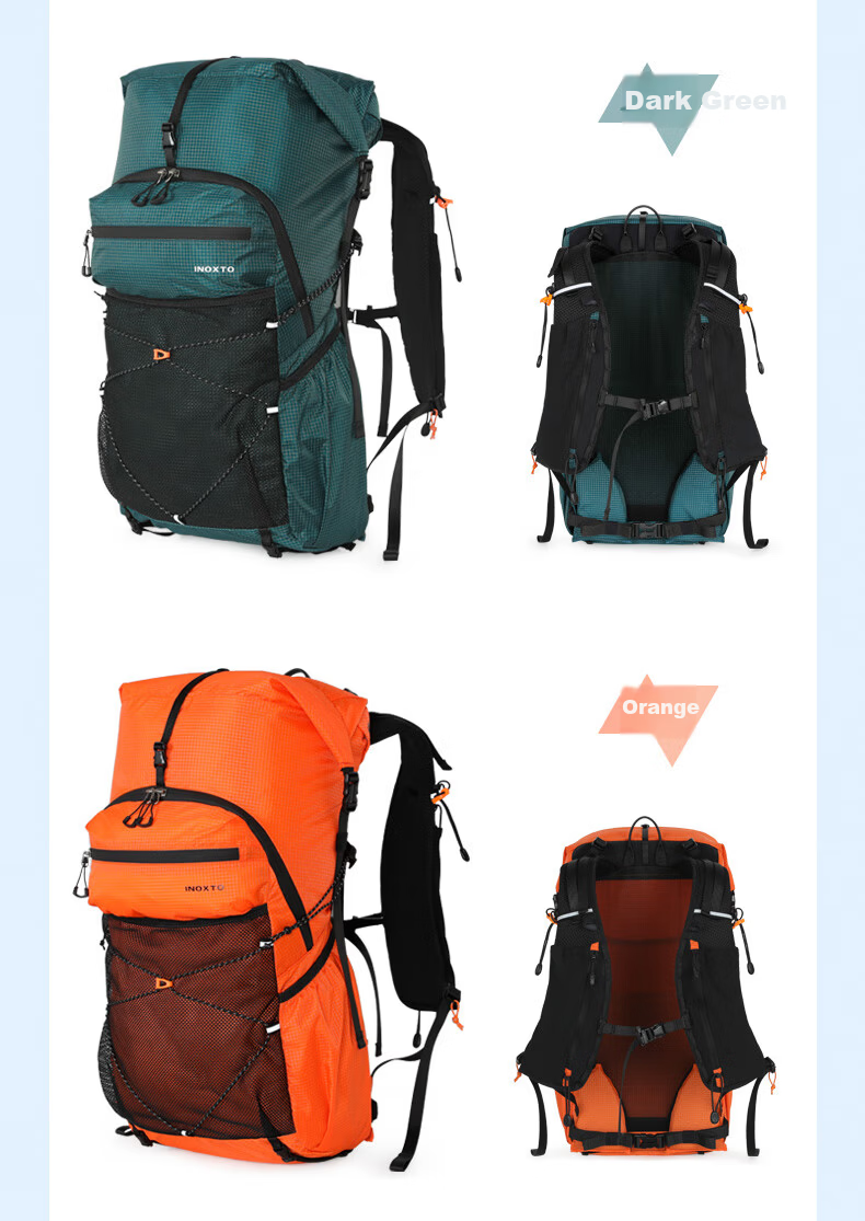 INOXTO Eagle 25L Suspended Back Professional Breathable Lightweight Hiking Mountaineering Travel Backpack 8122 Light Gray 12