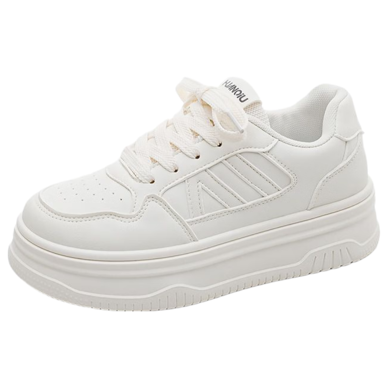 Global Black and White Thick Sole Platform Sneakers Height Increasing White Shoes INS Style 2026 Spring Comfortable New Korean Casual Shoes