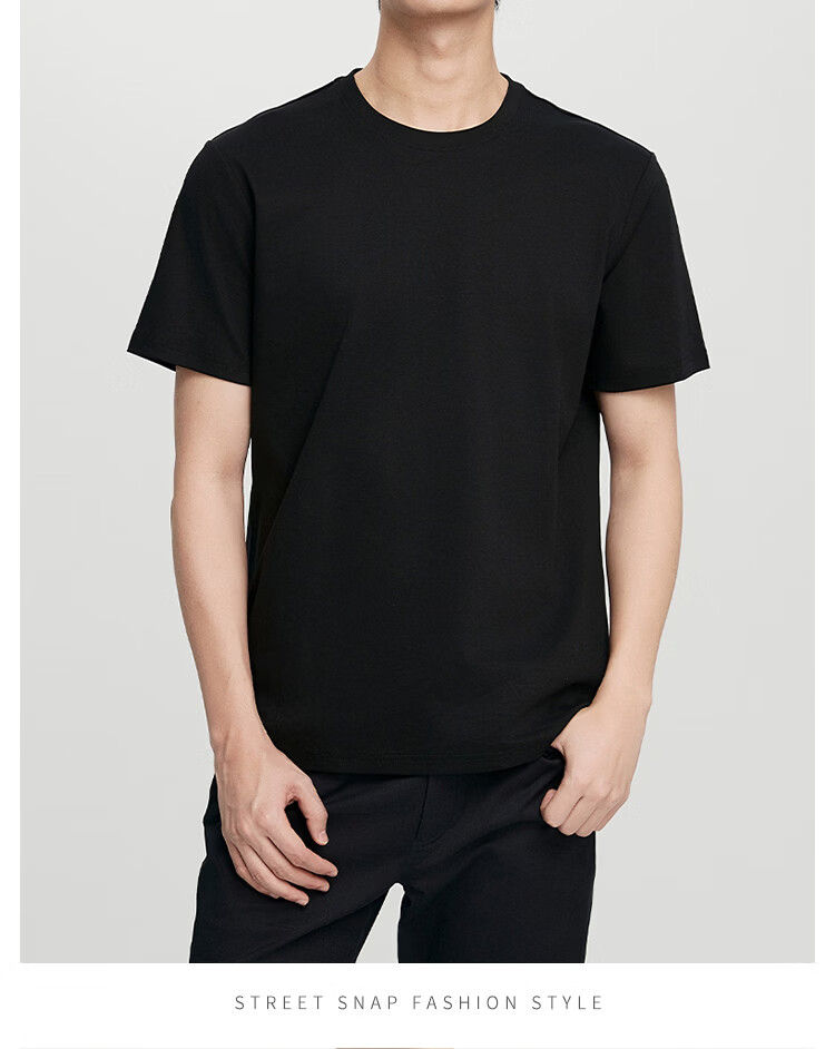 Langsha Men's Short Sleeve Summer Pure Cotton T-Shirt Simple Casual Solid Color Half Sleeve Top for Students 6