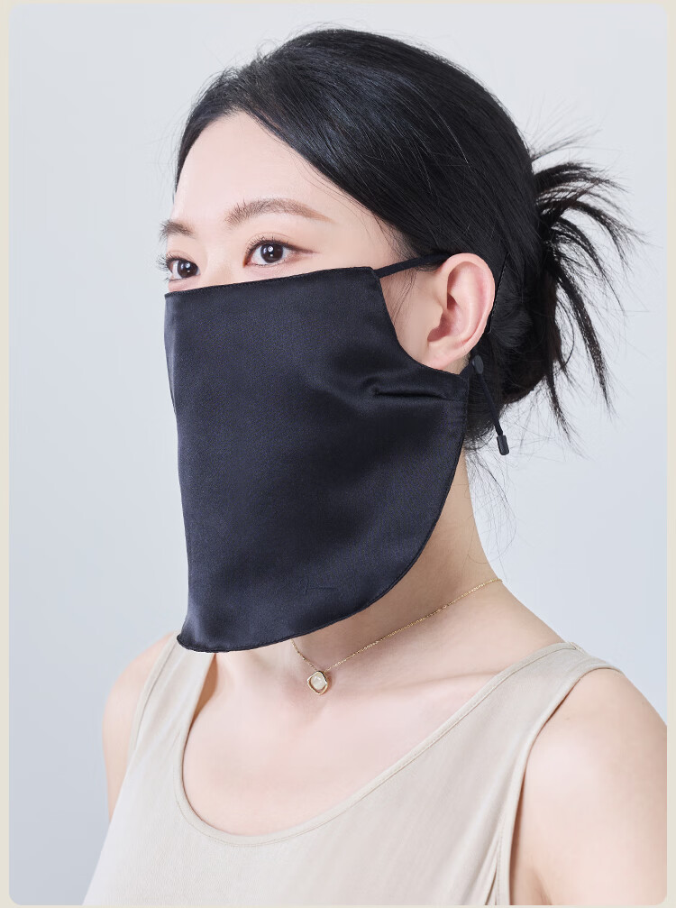 JIUMU Women's Silk Sun Protection Face Mask Summer Outdoor UV Protection Breathable Full Face Veil for Driving 15