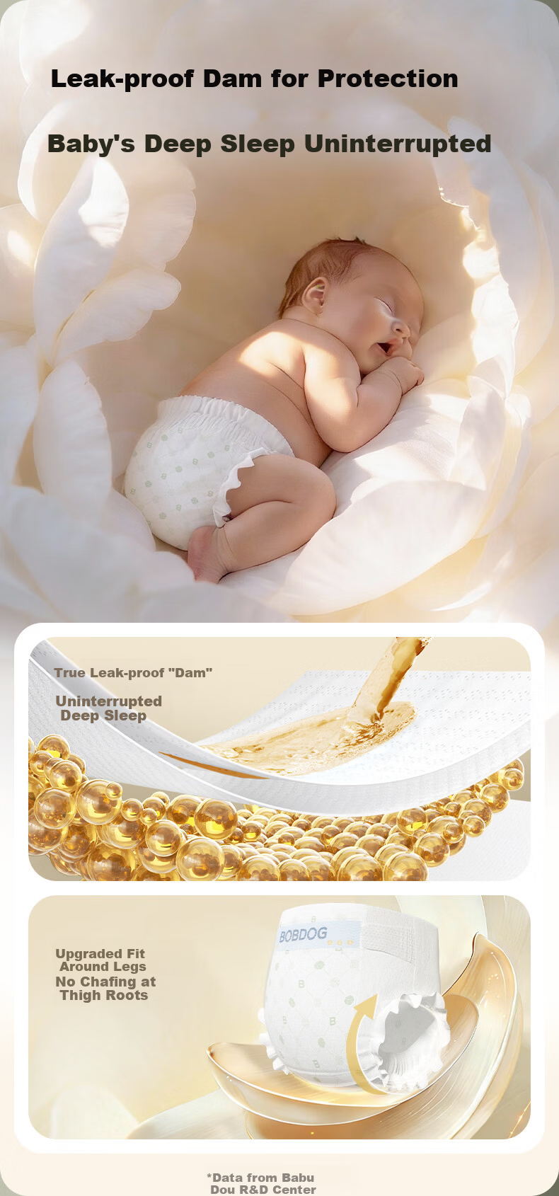 BOBDOG White Camellia Diapers XXL 72pcs (14-17kg) Baby Newborn Soft Lightweight Breathable Diapers 2