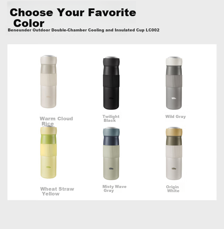 BENEUNDER Cooling Children's Insulated Bottle Large Capacity Coffee Water Cup Stainless Steel Unisex Birthday Gift LC002 Source Point White 26