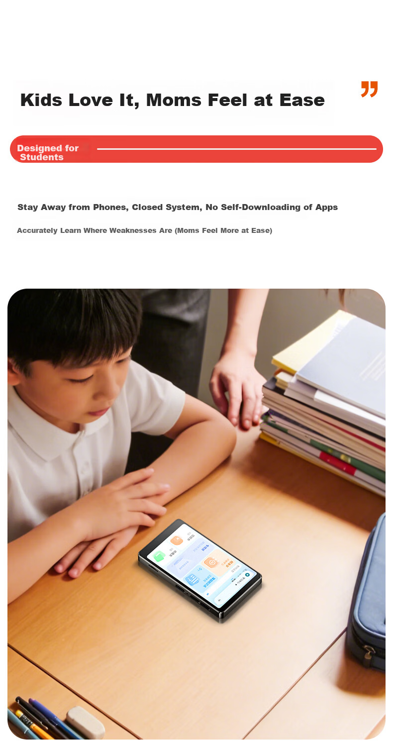BENJIE MP3/MP4 Student English Listening Portable Player Music Player for Primary and Secondary School Students Bluetooth Smart Learning Machine WIFI Connected MP5/M6 White 16GB 5