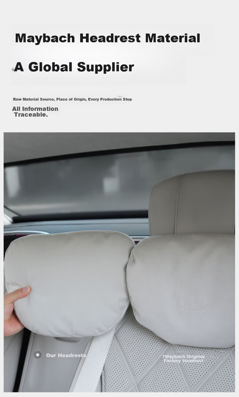 BIMLL Lamous Japanese Car Headrest Neck Pillow Lumbar Support Cushion for Maybach Mercedes Tesla 3