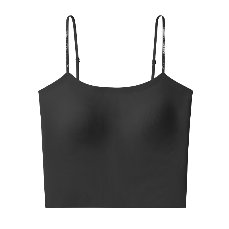 Suki Ryohin Flash Diamond Small Camisole with Chest Pad, Sleeveless Base Vest Bra for Women, Shoulder-Free Outerwear Summer Bra
