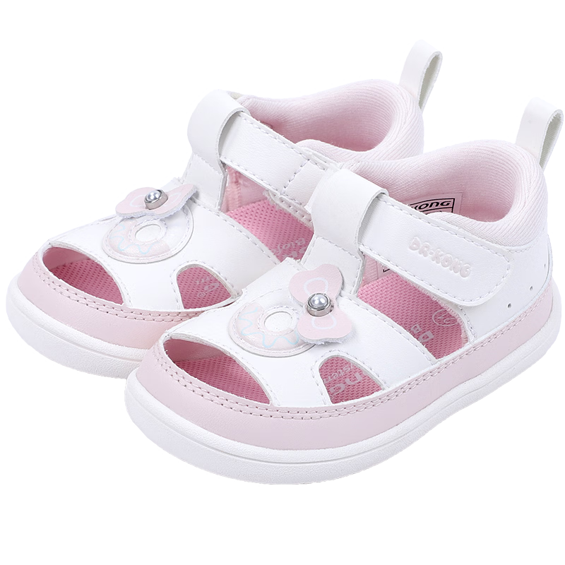 DR·KONG Toddler Walking Shoes Summer Girls Princess Closed-Toe Children's Sandals 2S13A2017CW Beige/Pink Size 21