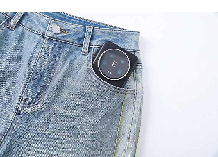Demana [Cloud Oxygen Cotton Blend] Spring 3D Mid-High Waist Hand-Finished Side Seam Petite Women's Wide-Leg Jeans 13