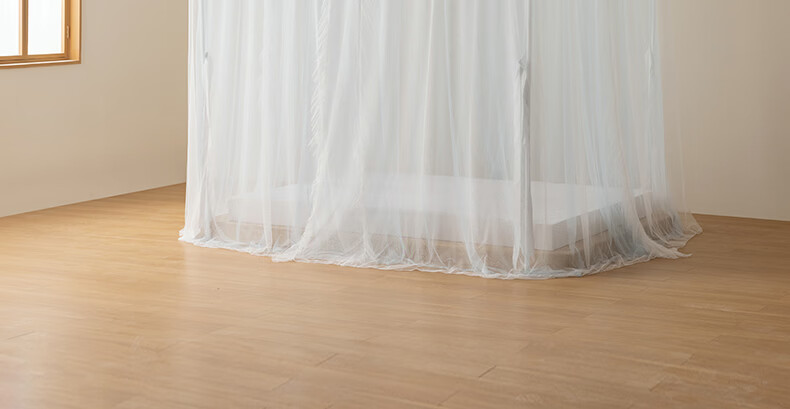 MEDOGA 2026 New A-Class Princess Style Floor-Length Premium Indoor Bed Canopy Mesh Mosquito and Dust Proof 1.8m Light Tea Color 32