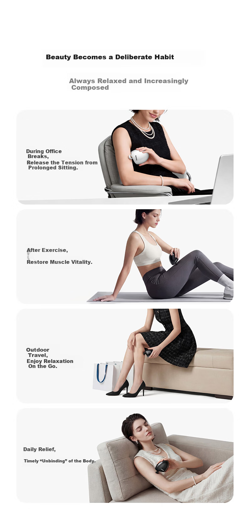 PHILIPS Mini Pocket Fascia Gun PPM7311 White Muscle Massager Professional Mini Percussion Gun Birthday Women's Day Gift 11