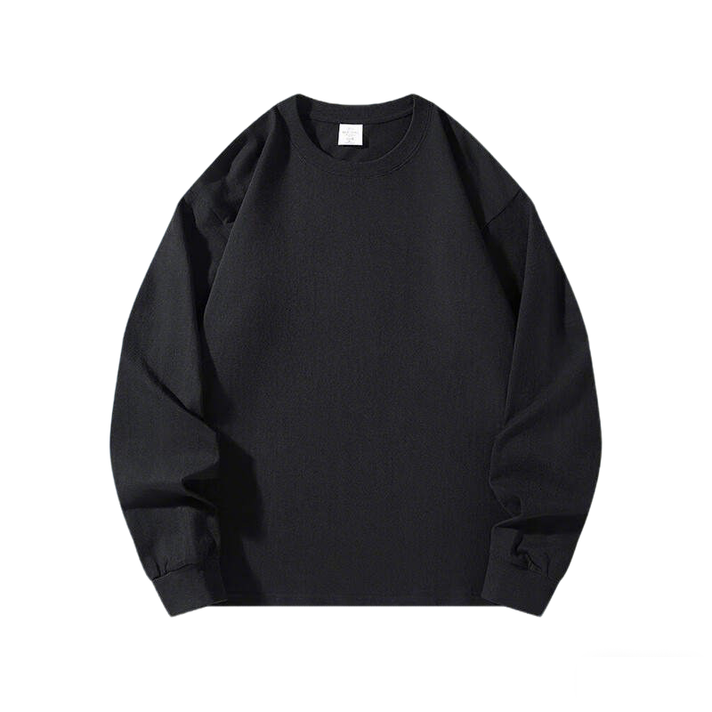 Dingfengbaoluo Pure Cotton American Style Trendy Sweatshirt Men's Autumn Winter Loose Casual Couple Long Sleeve Base Shirt XBY40 White L
