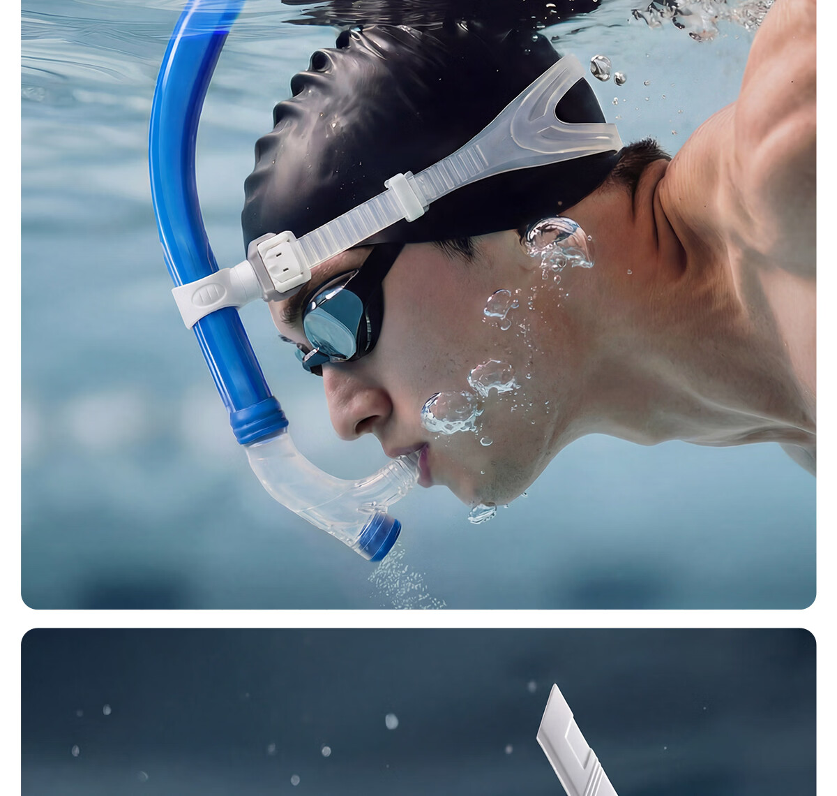 361° Swimming Snorkel Professional Underwater Breathing Tube Adult Youth Freestyle Snorkeling Breathing Apparatus 12