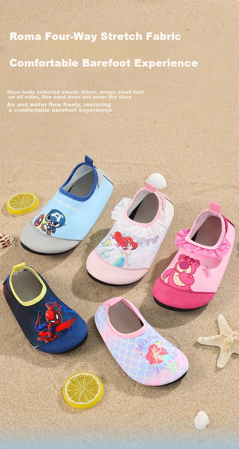 Disney Kids Beach Shoes Non-Slip Snorkeling Socks Boys Girls Swimming Water Shoes D95900 Pink Strawberry Bear XL 12