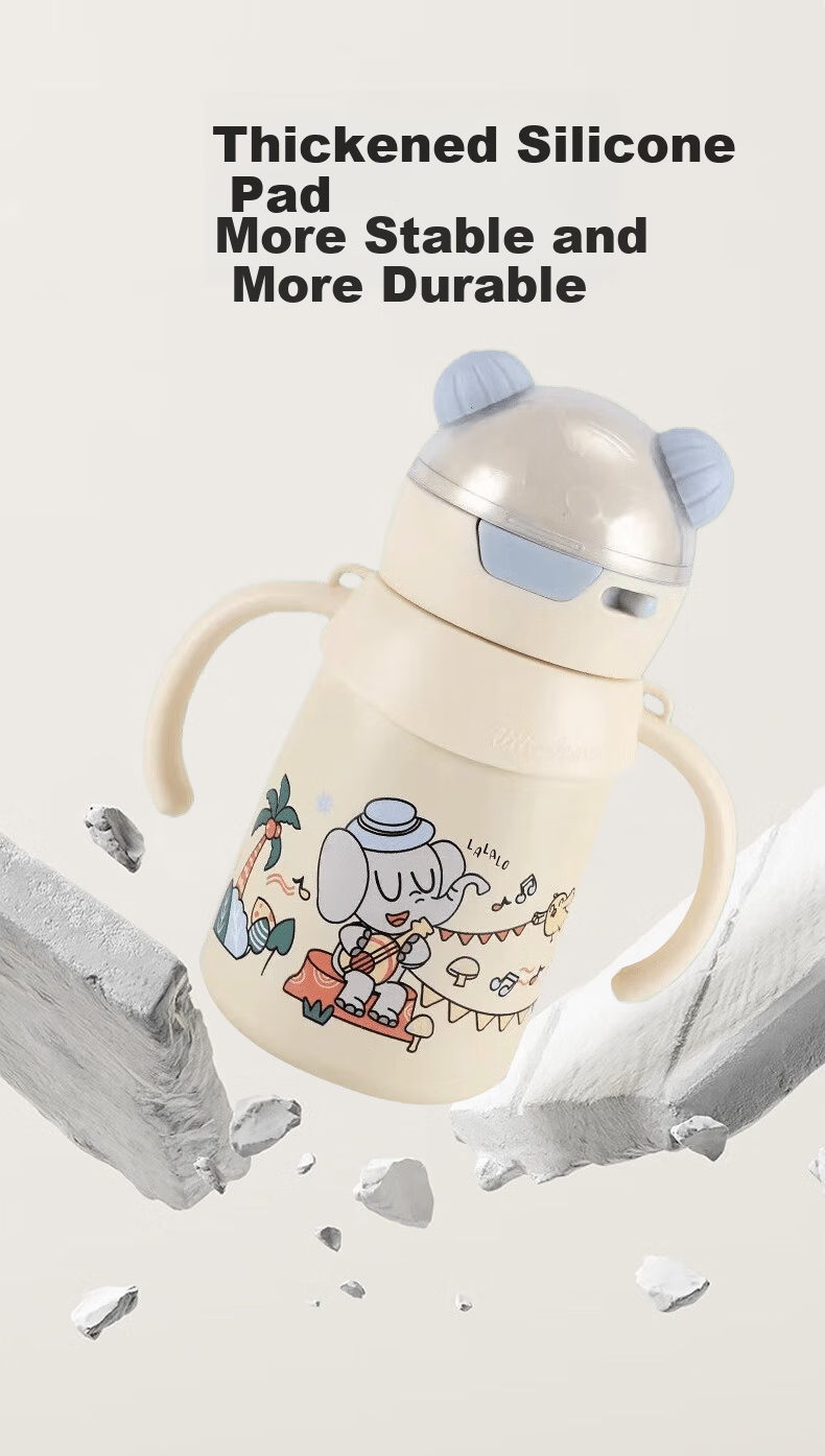 Ipoosi Infant Insulated Baby Bottle Thermos Cup Toddler Straw Cup Sippy Cup for 1-3 Years Old Children 16