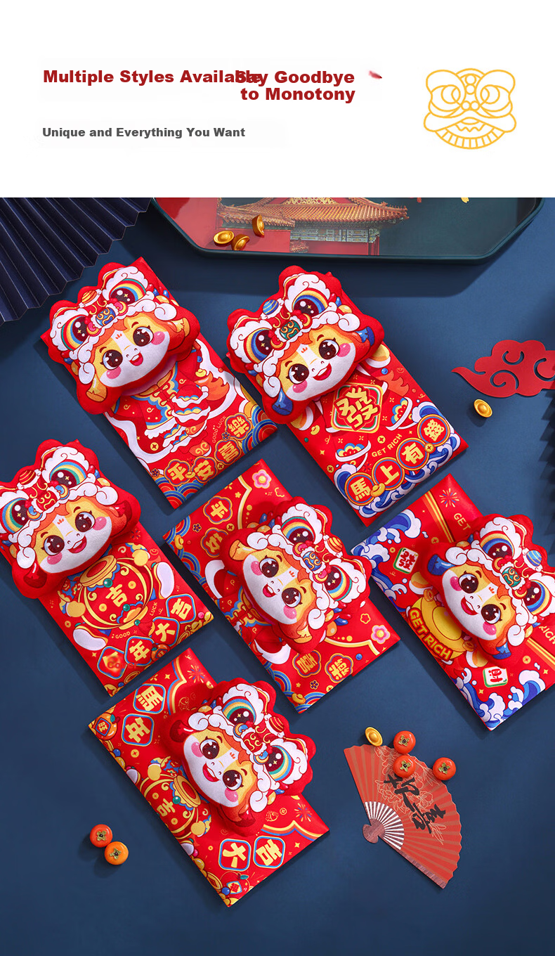 Fuluyuan Year of the Horse 2026 Creative New Red Envelope for Granddaughter New Year Spring Festival Lucky Money Packet 9