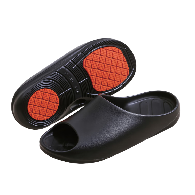 JD Jingzao Bathroom Drainage Non-Slip Antibacterial Indoor Silent Slippers for Men Gray Size 43-44
