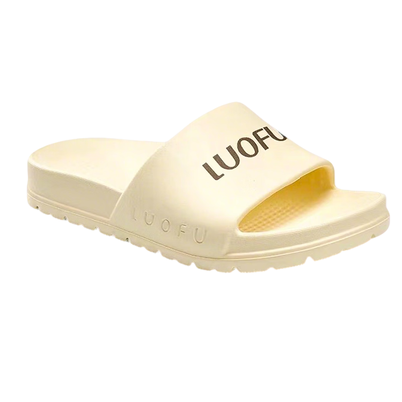 Luo Fu Women's Outdoor Sandals Slip-On Silent Height-Increasing Beach Slippers LF6255 White Pepper Size 40