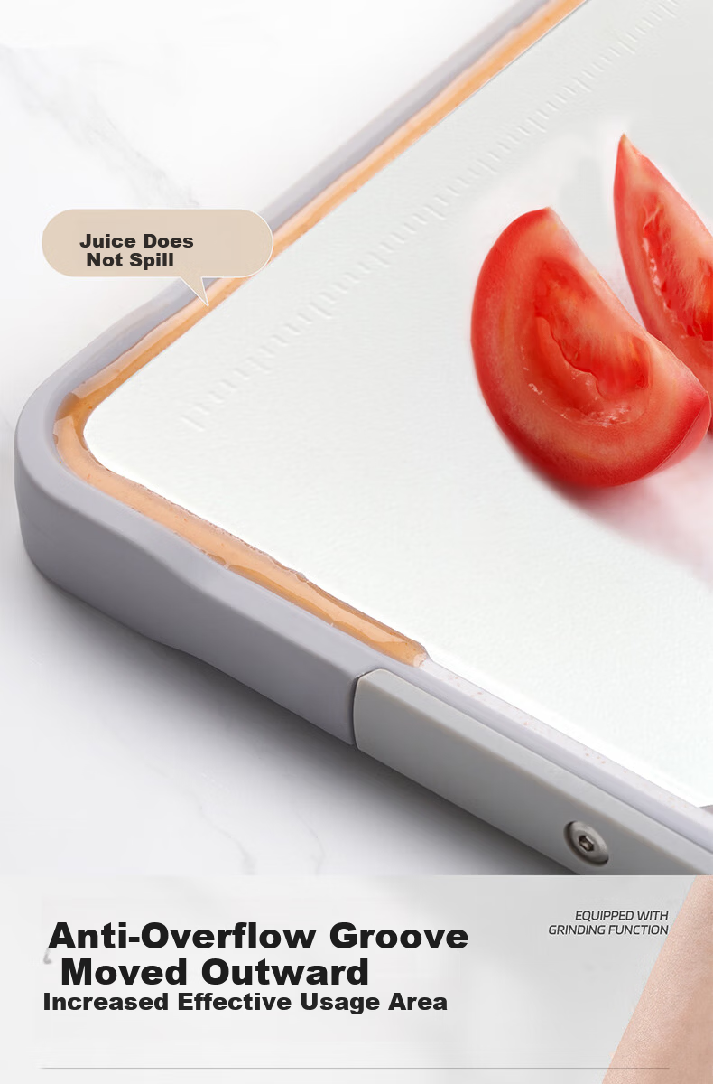 KBH Antibacterial Cutting Board 304 Stainless Steel Double-Sided Chopping Board Mold-Resistant Kitchen Cutting Board 6