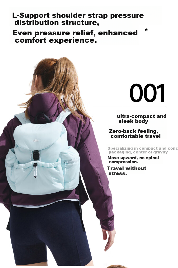Beneunder Puff Double Shoulder Bag Women's Travel Lightweight Large Capacity Backpack School Commuter Hiking High-Value Gift for Girls 17