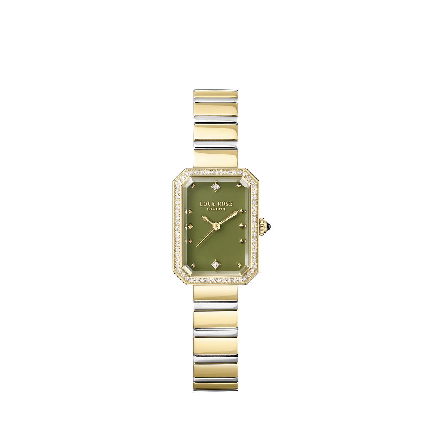 LOLA ROSE Diamond-Studded Sugar Cube Green Women's Watch Fashion Luxury Elegant Birthday Gift for Girls