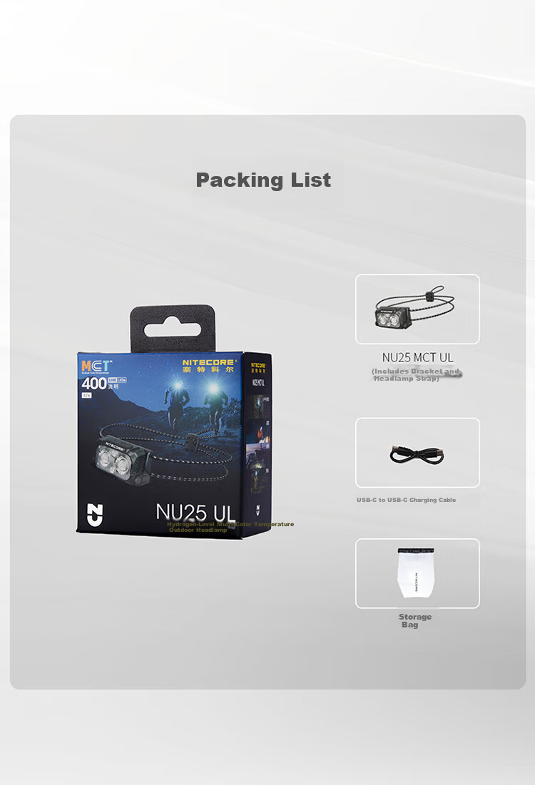 NITECORE NU25 MCT UL Outdoor Lightweight Multi-Color Temperature Headlamp for Trail Running with Ultra-Long Battery Life 9