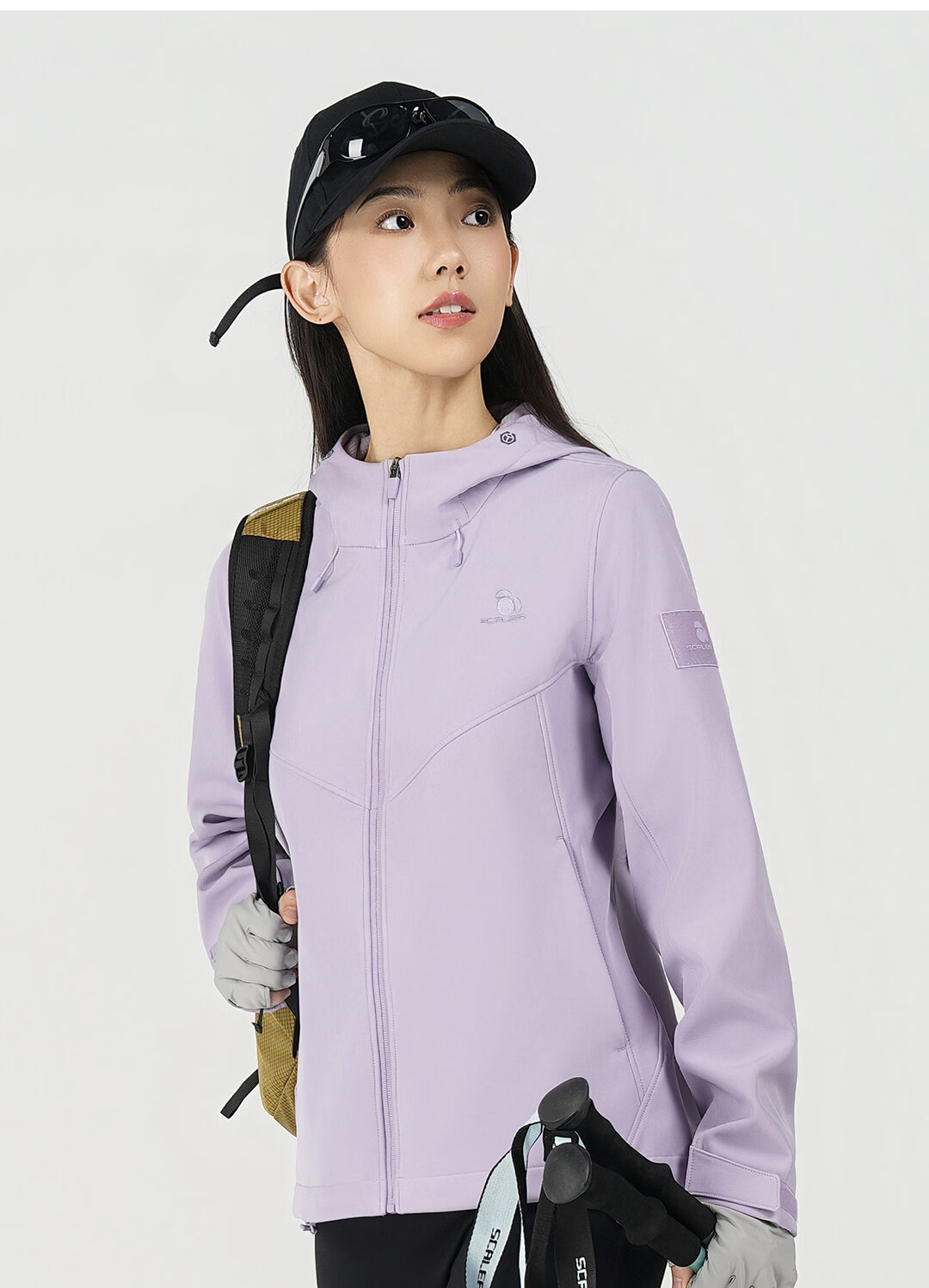 SCALER Outdoor Softshell Jacket Unisex Windproof Warm Sports Casual Hooded Coat Women F2916D61 27