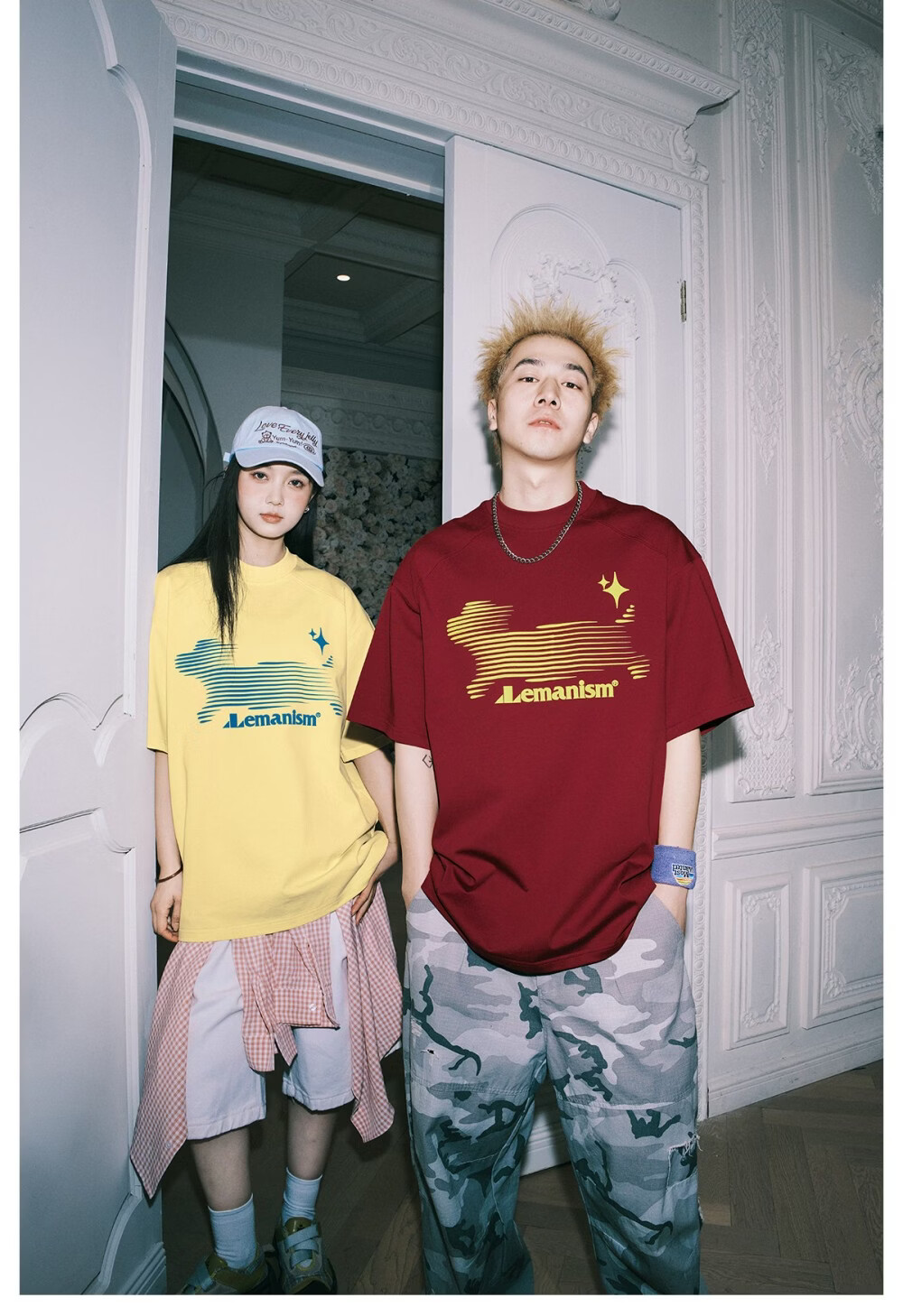 LEMANISM 300g Heavy Phantom Puppy Short Sleeve T-Shirt Men 2026 Summer Couple Half Sleeve Tee Women Black S 12