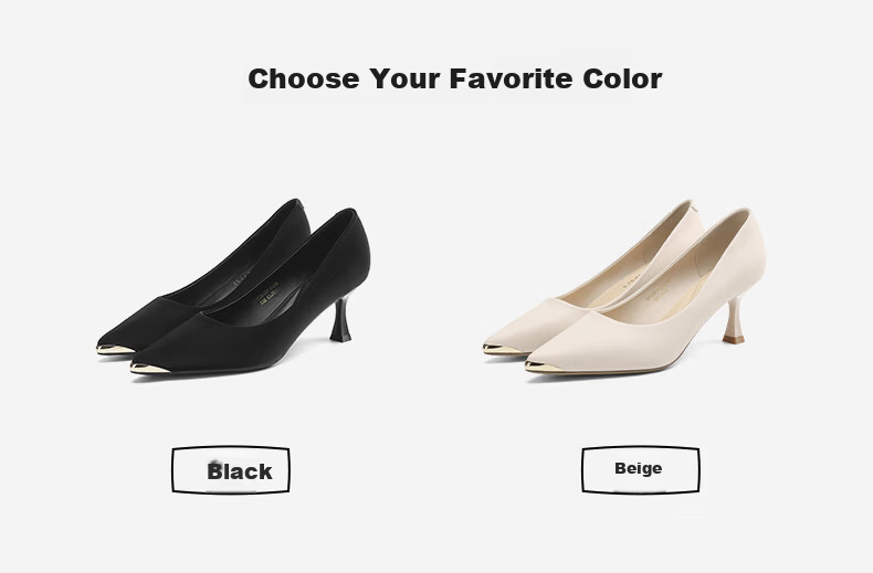 HLA Women's Commuter Professional Elegant Low-Cut Pointed Toe Stiletto Heels HDADXW1CCS129 Beige Size 35 5