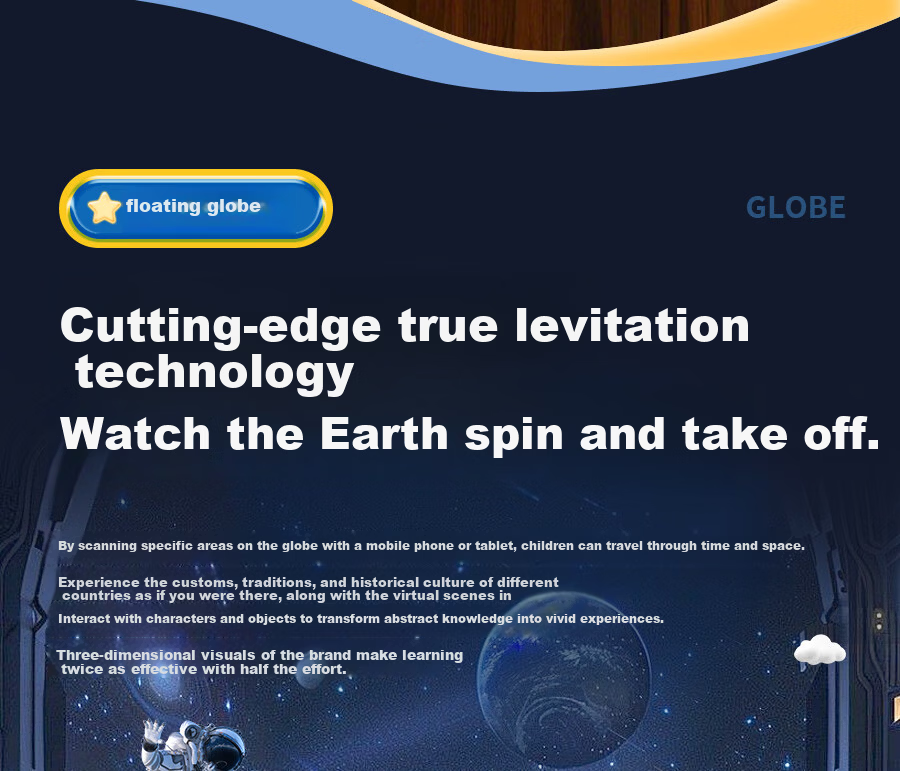 Blue Earth Magnetic Levitation Globe Boys Girls Birthday Gift Children's Toy Ages 6-8-12 New Year Gift 4