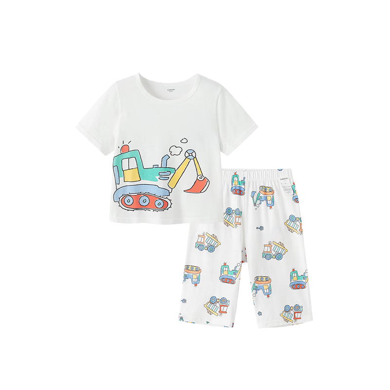 Balabala Baby Summer Pajama Set Air-Conditioned Clothing Anti-Cold Children's Homewear Toddler Short Sleeve Cotton Set