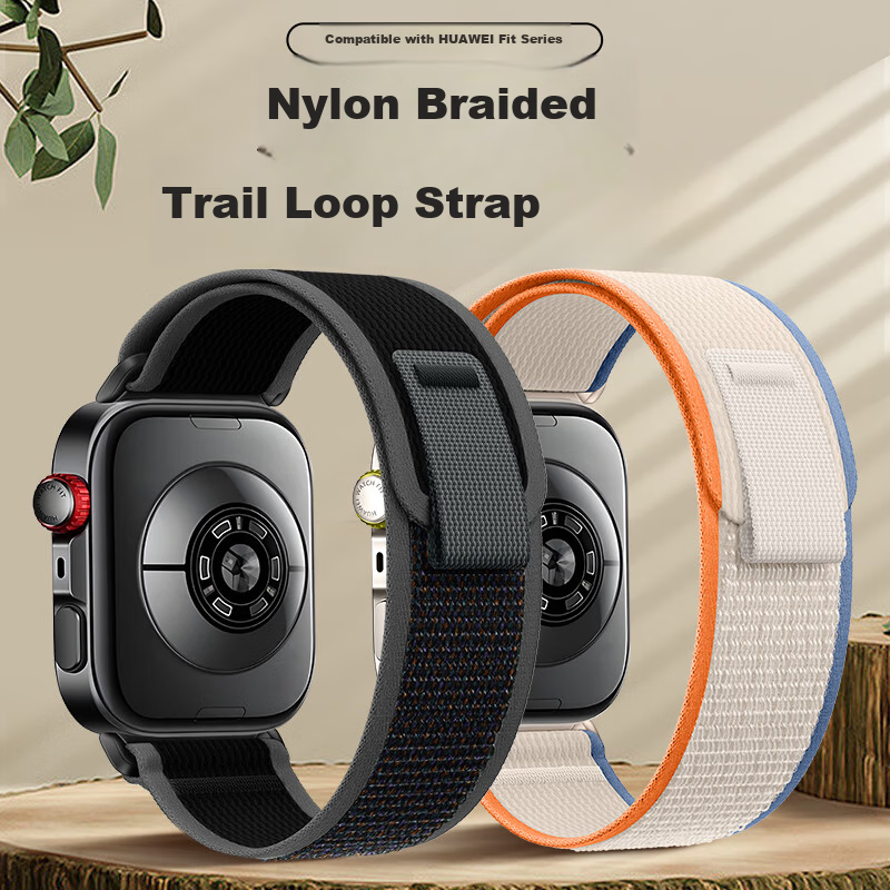 Binghong Nylon Woven Replacement Strap for Huawei Watch Fit4/Fit4 Pro/Fit3, Unisex Black