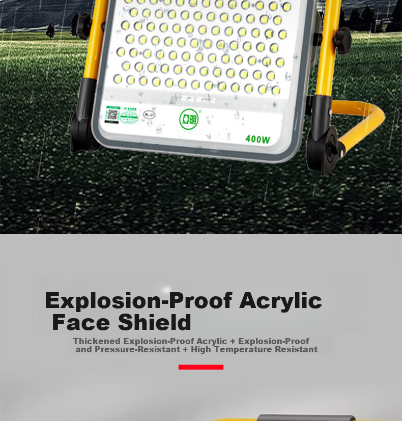 Yaming 300W LED Rechargeable Floodlight Super Bright Waterproof Portable Emergency Outdoor Camping Night Market Work Light 7