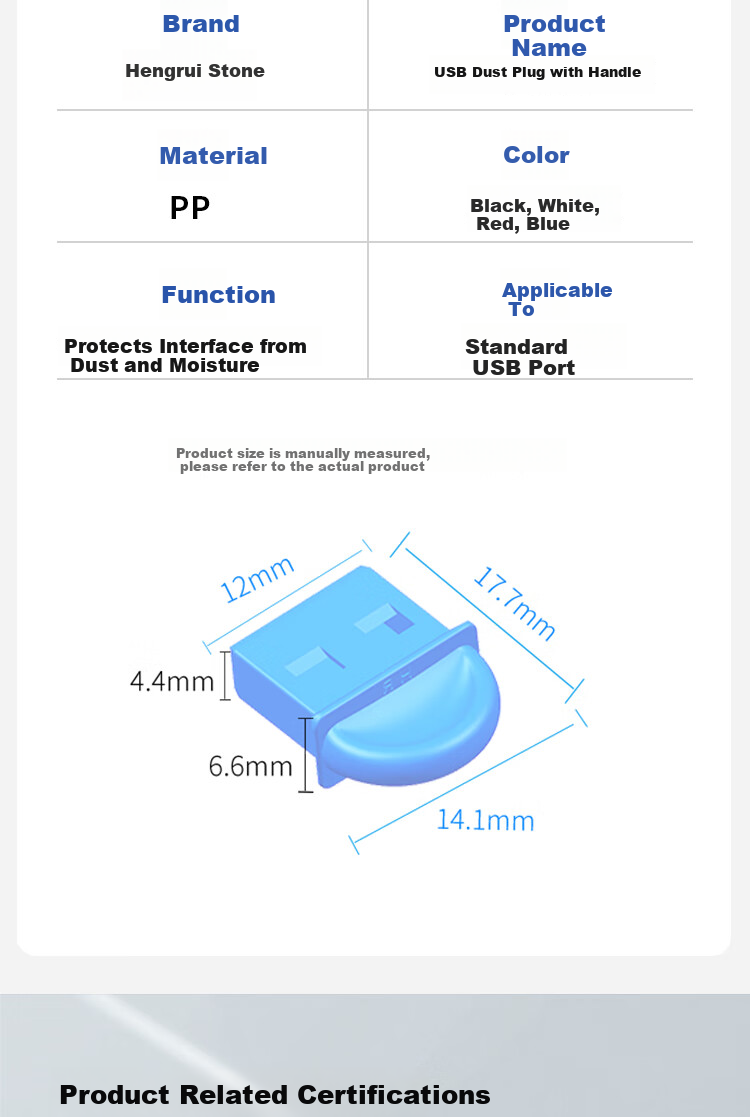 Hengrui Stone USB Handle Dust Plug for Computer Laptop Data Center School Anti-Dust and Moisture Standard Port Yellow 10 Pieces 6