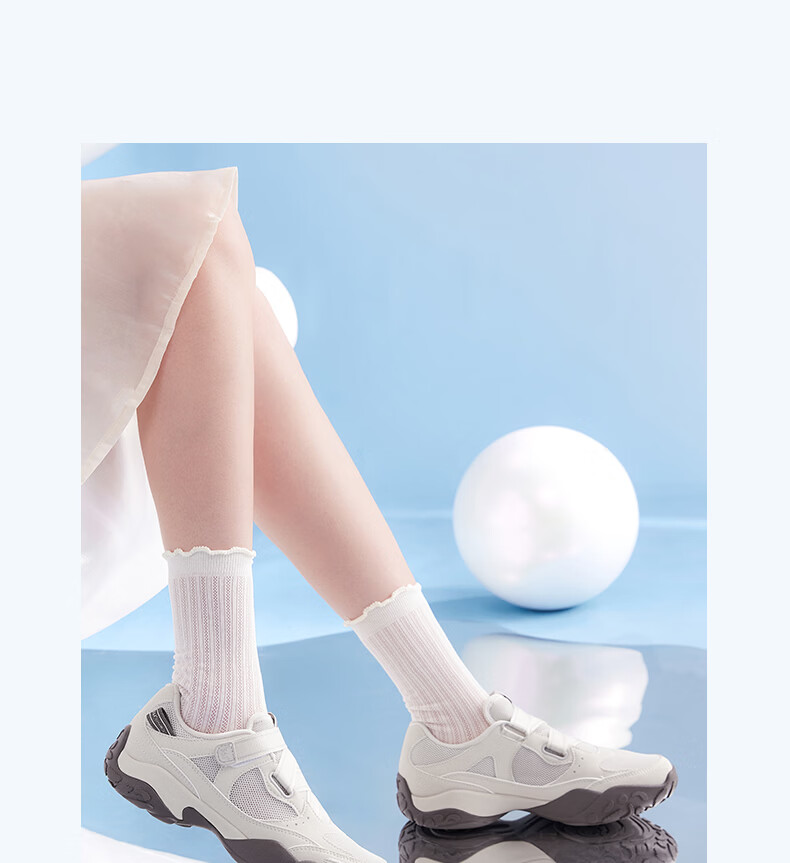 361° Women's Sports Shoes Spring Summer New Thin Sole Breathable Mary Jane Swan Shoes Retro Casual Shoes 682626777-2 15