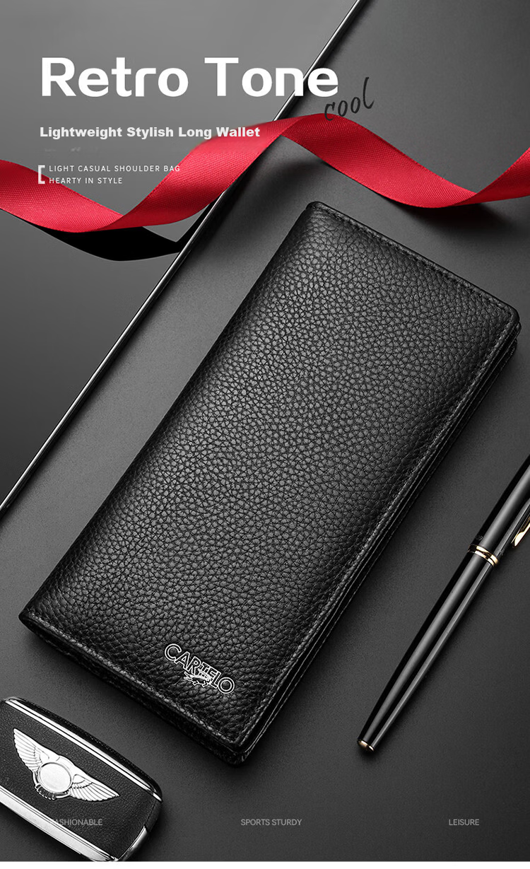 Cartelo Crocodile Men's Wallet First Layer Cowhide Fashion Multifunctional Business Casual Wear-Resistant New Year Gift 1