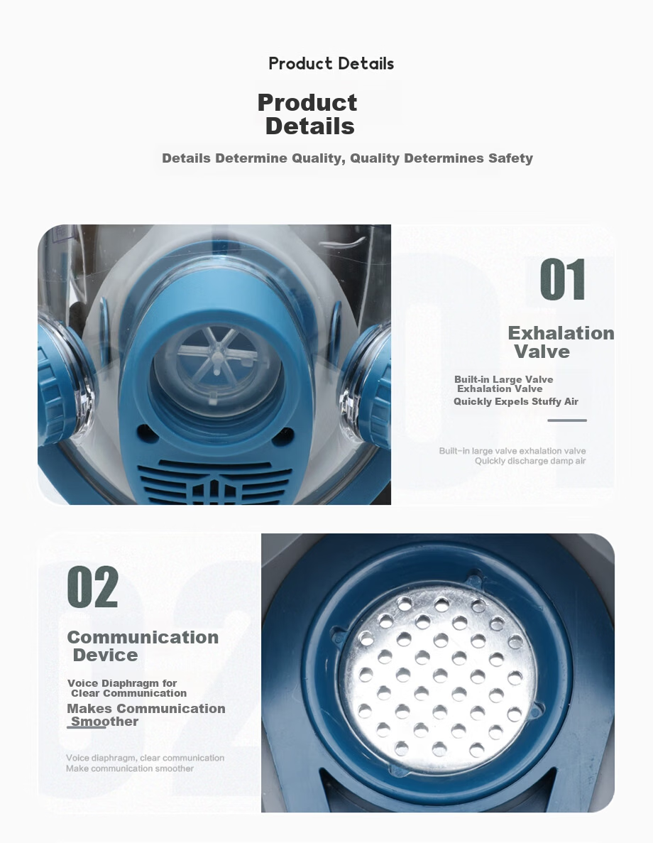 HAI GU HG-800D Silicone Gas Mask Full Facepiece Acidic Organic Benzene Paint Printing Toxic Gas Protection Mask Body 7
