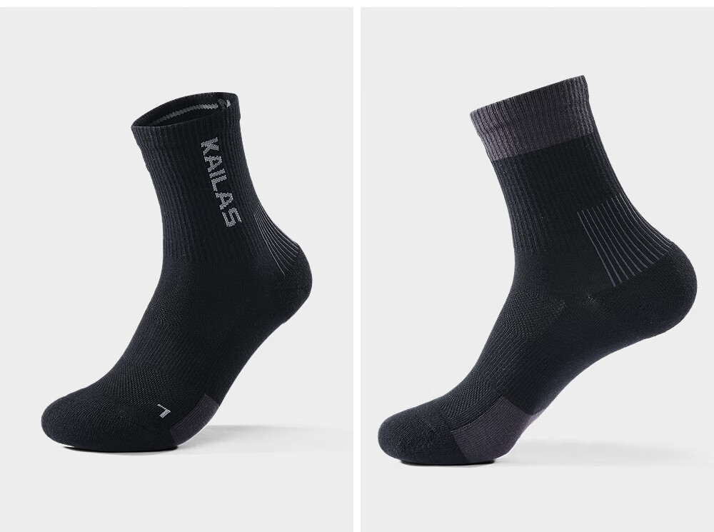 KAILAS Unisex Outdoor Hiking Breathable Mid-Top Sports Socks KH2602002 Navy Blue/Deep Mist Gray M 7