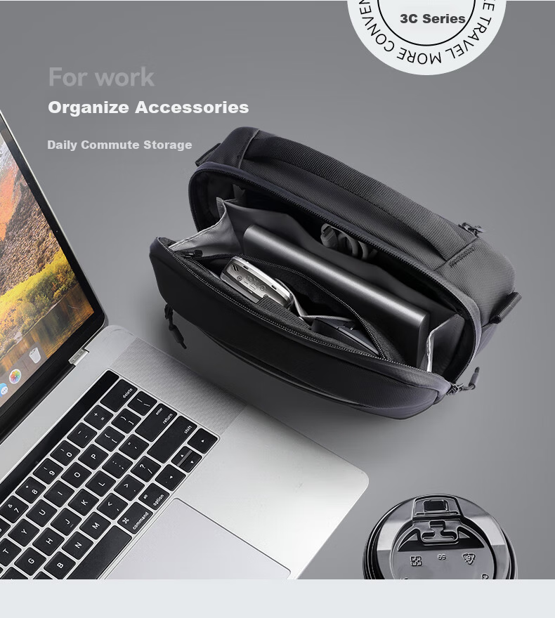 MARK RYDEN Men's Crossbody Bag Chest Bag Waist Bag Multifunctional Detachable Shoulder Strap Cycling Travel Backpack Large Capacity Shoulder Bag 7