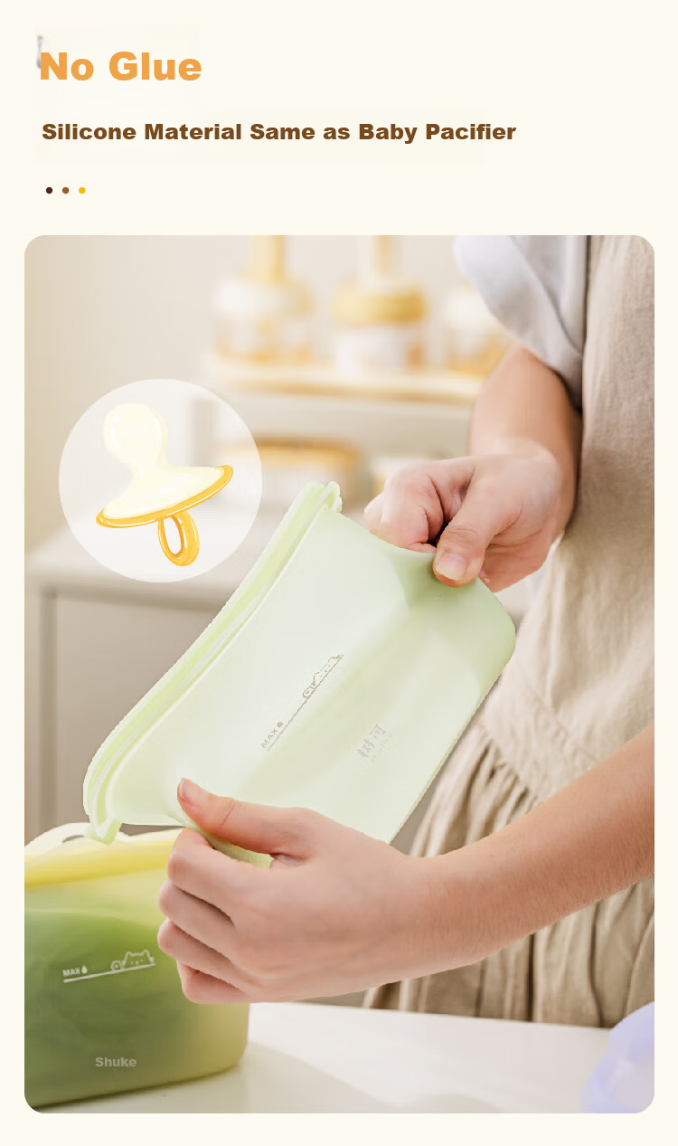 Shuke Silicone Food Storage Bag Food Grade High Temperature Resistant Household Fruit Bag Refrigerator Freezer Sealed Bag 8