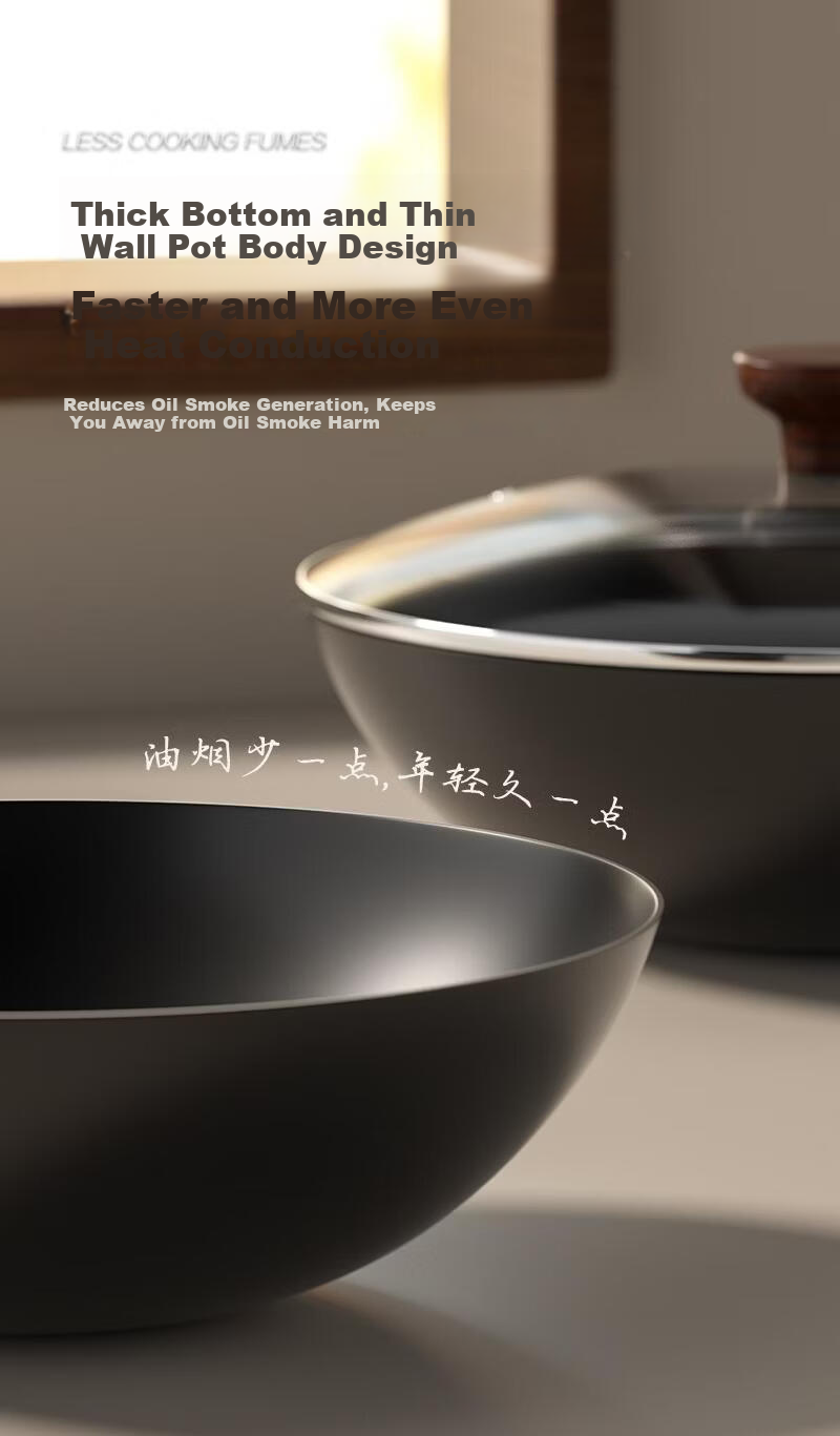 Midea Cast Iron Stir-Fry Pan Non-Coated Non-Stick Rust-Resistant 28cm Flat Bottom Frying Pan Compatible with Induction Cookers 11