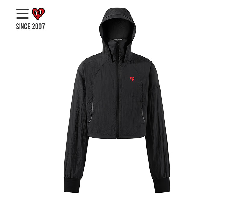 Charles Heart Summer Loose Fit Hooded Casual Women's Ice Cooling Breathable Slimming Versatile UPF50+ Sun Protection Jacket Black L 4