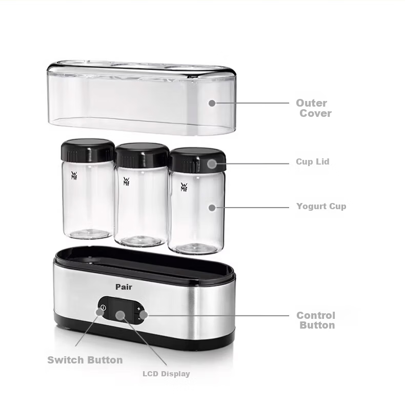 WMF Germany Fissler Stainless Steel Body Fully Automatic Yogurt Maker Household Multifunctional Fermentation with Cup Division Fully Automatic Yogurt Maker 9