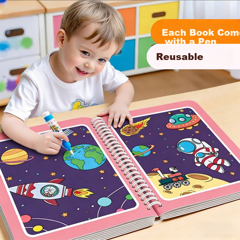 Bameika Children's Water Drawing Book Magical Doodle Coloring 0-3 Years Baby Watercolor Painting Set Birthday Gift