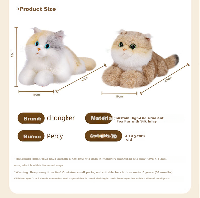 Chongker Plush Realistic Feedback Cat Smart Bionic High-End Electronic Pet Electric Doll Birthday Gift for Kids 14